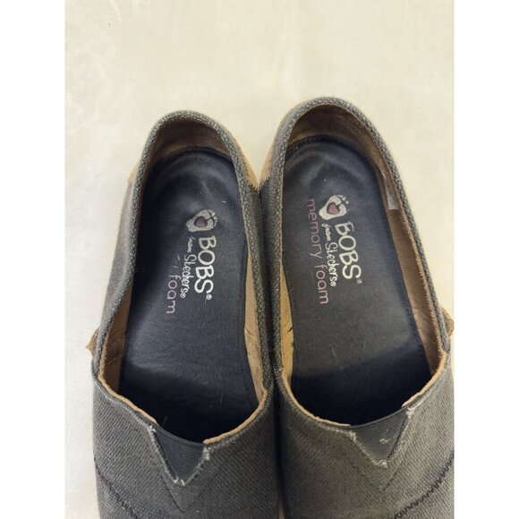 BOBS from SKECHERS Womens Memory Foam Gray Canvas Loafers Shoes Slip On Sz 7.5 - Picture 7 of 10